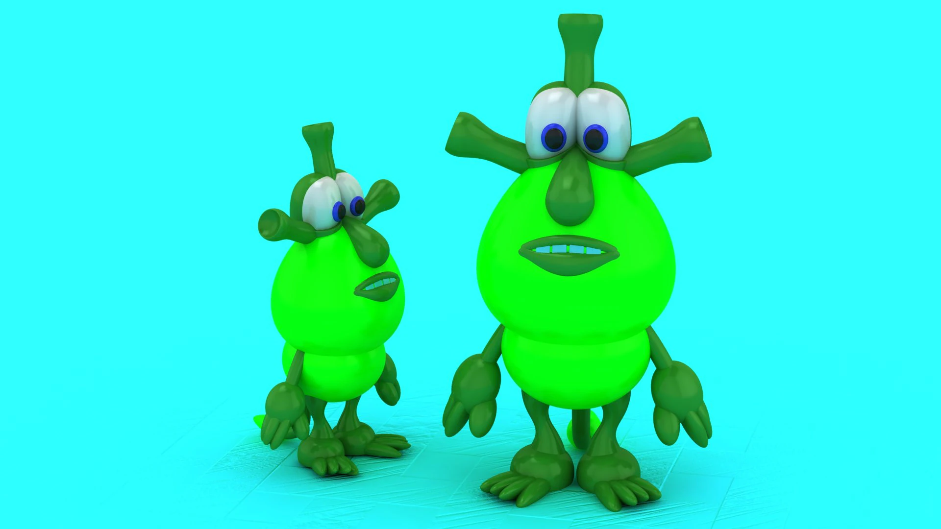 Green Booba 2 Toy 3D Printable Model 3D Print Model .c4d .max .obj .3ds .fbx .stl .blend 