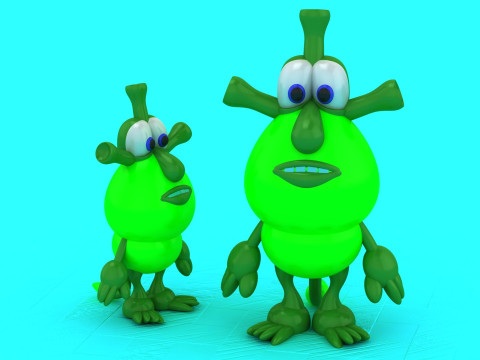 Grünes Booba 2 Spielzeug 3D-druckbares Modell 3D Druckmodell