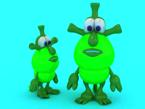 Modello stampabile 3D del giocattolo Booba 2 verde Modello di stampa 3D