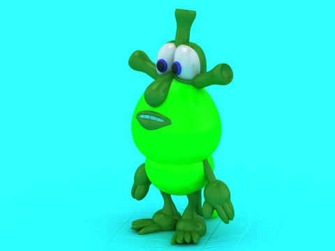 Zielony model zabawki Booba 2 do druku 3D Model do druku 3D