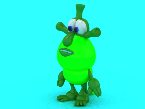 Green Booba 2 Toy 3D Printable Model 3D Print Model