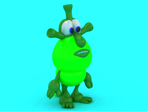 Green Booba 2 Toy 3D Printable Model 3D Print Model