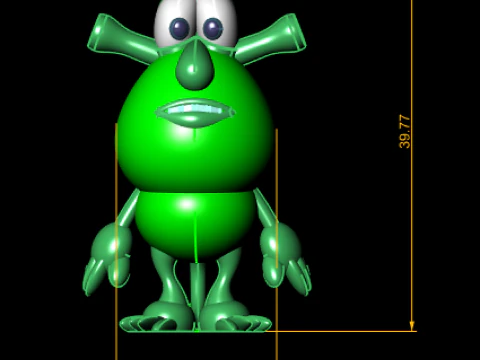 Green Booba 2 Toy 3D Printable Model 3D Print Model