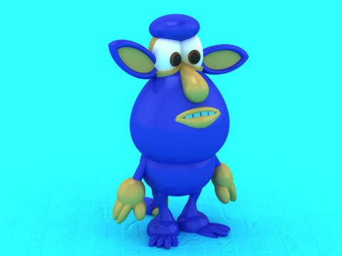 Niebieski model zabawki Booba 2 do druku 3D Model do druku 3D