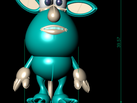 Niebieski model zabawki Booba 2 do druku 3D Model do druku 3D