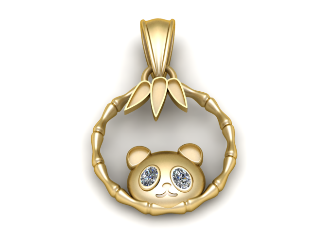 Modello stampabile 3D con ciondolo simpatico panda Modello di stampa 3D .c4d .max .obj .3ds .fbx .stl .blend