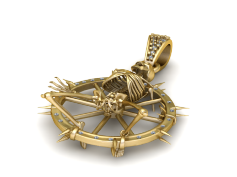 Model Cetak 3d Liontin Tubuh Kerangka Model Cetak 3D