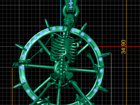 Model Cetak 3d Liontin Tubuh Kerangka Model Cetak 3D