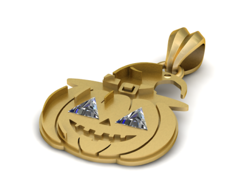 Modello stampabile 3D con ciondolo occhi di zucca Modello di stampa 3D