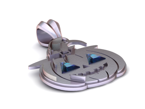 Modello stampabile 3D con ciondolo occhi di zucca Modello di stampa 3D