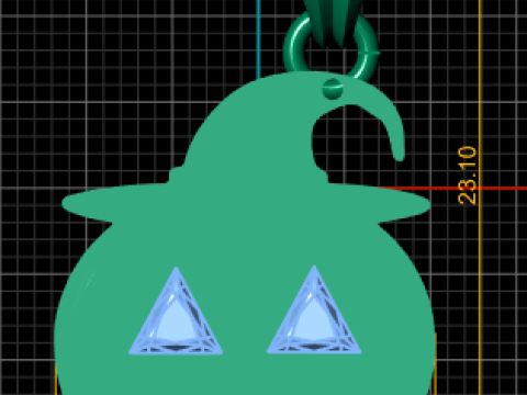 Modello stampabile 3D con ciondolo occhi di zucca Modello di stampa 3D