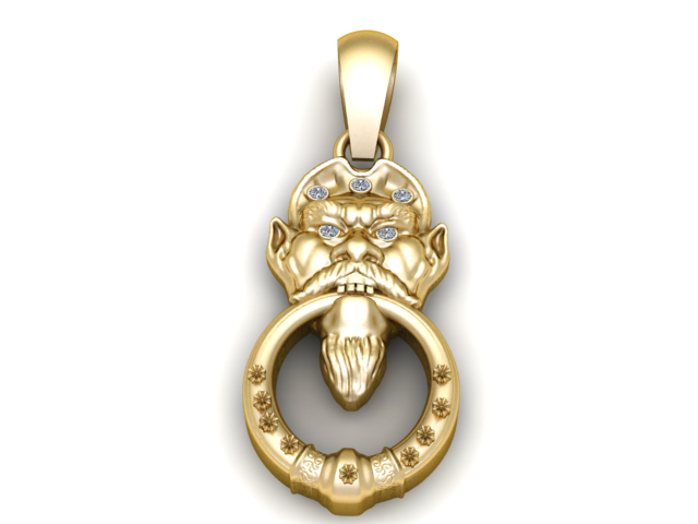 Model 3D do druku 3D z karłowatym złotym wisiorkiem Model do druku 3D .c4d .max .obj .3ds .fbx .stl .blend 