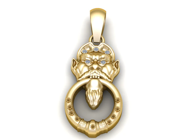 Dwarf Gold Pendant 3D Printable Model 3D Print Model .c4d .max .obj .3ds .fbx .stl .blend
