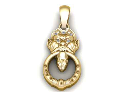 Modelo para impress&atilde;o 3D de pingente de ouro an&atilde;o Modelo de Impressão 3D