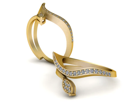 Leaf diamond ring 3D Printable Model 3D Print Model