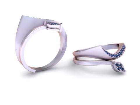 Leaf diamond ring 3D Printable Model 3D Print Model