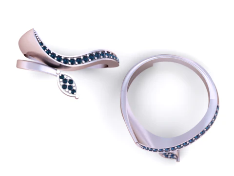 Leaf diamond ring 3D Printable Model 3D Print Model