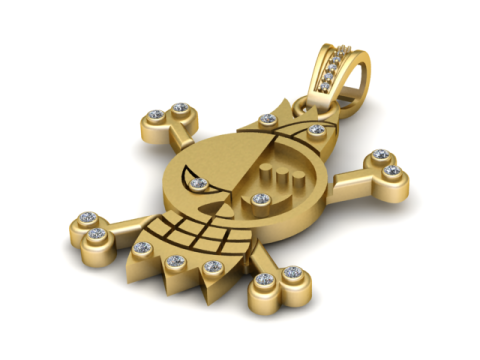 Modelo imprimible en 3D con colgante de personaje de calavera Modelo de impresión 3D