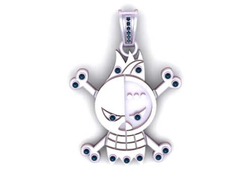 Modelo imprimible en 3D con colgante de personaje de calavera Modelo de impresión 3D