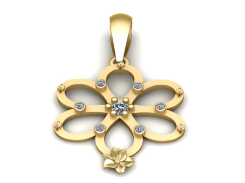 우아한 꽃 루프 펜던트 3D 인쇄 가능한 모델 3D 프린트 모델