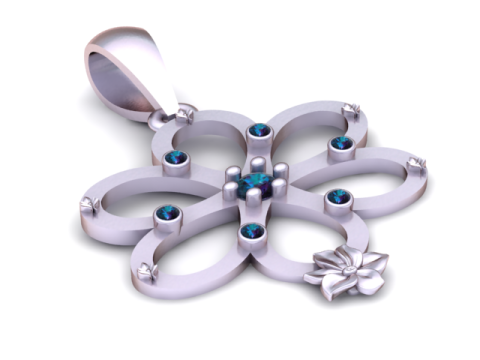 Elegancki wisiorek z kwiatową pętelką Model do druku 3D Model do druku 3D