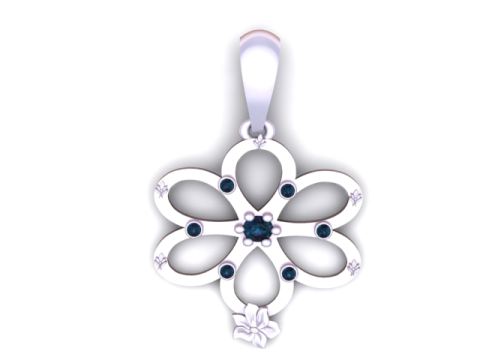 Elegancki wisiorek z kwiatową pętelką Model do druku 3D Model do druku 3D