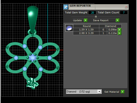 Elegant Floral Loop Pendant 3D Printable Model 3D Print Model