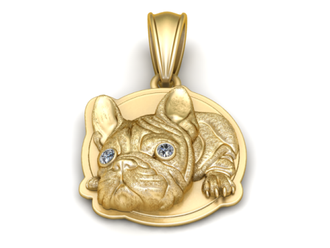 Adorable French Bulldog Pendant 3D Printable Model 3D Print Model