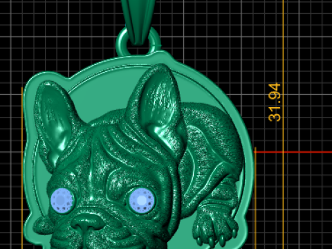 Adorabile ciondolo Bulldog francese modello stampabile 3D Modello di stampa 3D