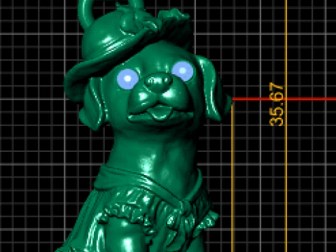 Lady Dog 3D Printable Model 3D Print Model
