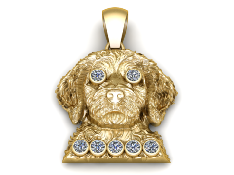 Puppy Head Pendant 3D Printable Model 3D Print Model