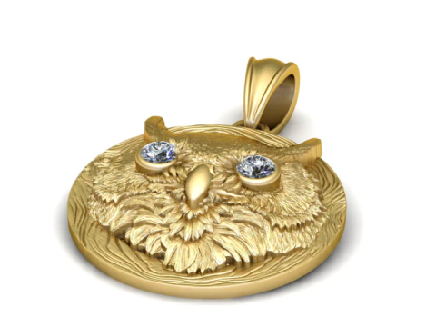Owl Face Pendant 3D Printable Model 3D Print Model