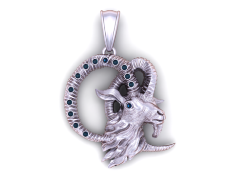 Altın Markhor Kolye 3D Yazdırılabilir Model 3D Baskı Modeli