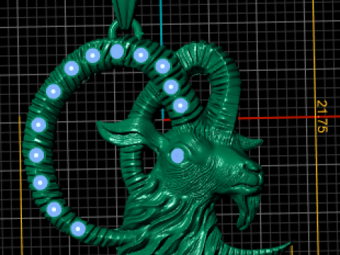 Altın Markhor Kolye 3D Yazdırılabilir Model 3D Baskı Modeli