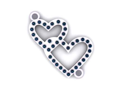 ダブルハートペンダント 3D 印刷可能モデル 3Dプリントモデル