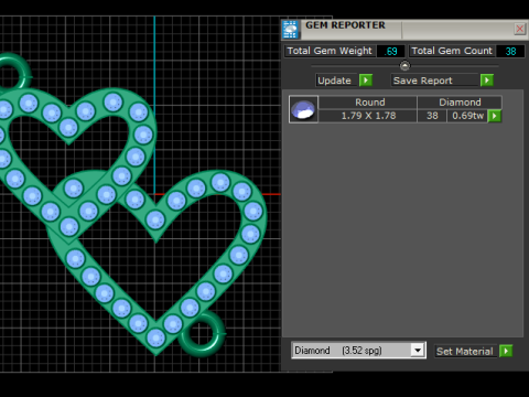 ダブルハートペンダント 3D 印刷可能モデル 3Dプリントモデル