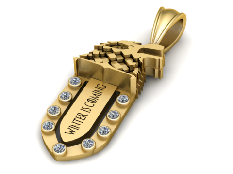 ウルフ クレスト シールド ペンダント 3D 印刷可能モデル 3Dプリントモデル