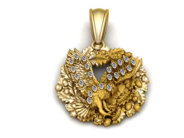 Majestic Eagle Pendant 3D Printable Model 3D Print Model .c4d .max .obj .3ds .fbx .stl .blend