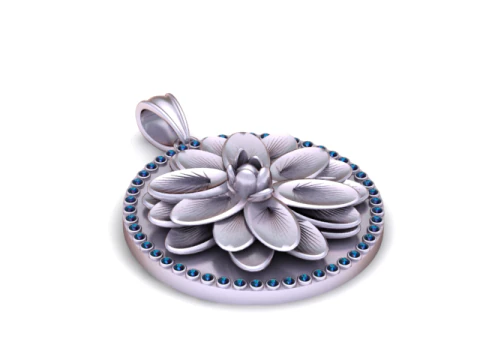 Elegant Lotus Flower Pendant 3D Printable Model 3D Print Model
