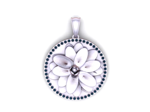 Elegant Lotus Flower Pendant 3D Printable Model 3D Print Model