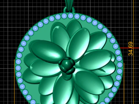 Elegant Lotus Flower Pendant 3D Printable Model 3D Print Model