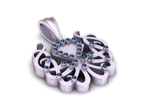 Heart Blossom Diamond Pendant 3D Printable Model 3D Print Model
