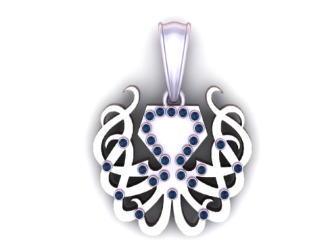 हार्ट ब्लॉसम डायमंड पेंडेंट 3डी प्रिंट करने योग्य मॉडल 3D प्रिंट मॉडल