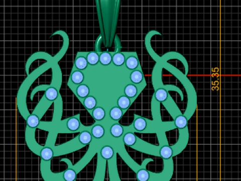 Heart Blossom Diamond Pendant 3D Printable Model 3D Print Model