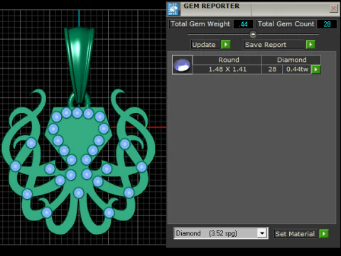 Heart Blossom Diamond Pendant 3D Printable Model 3D Print Model