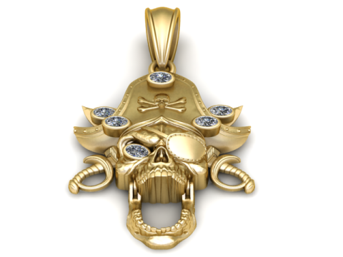 Pirate Skull Pendant 3D Printable Model 3D Print Model