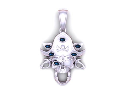 海賊スカル ペンダント 3D 印刷可能モデル 3Dプリントモデル