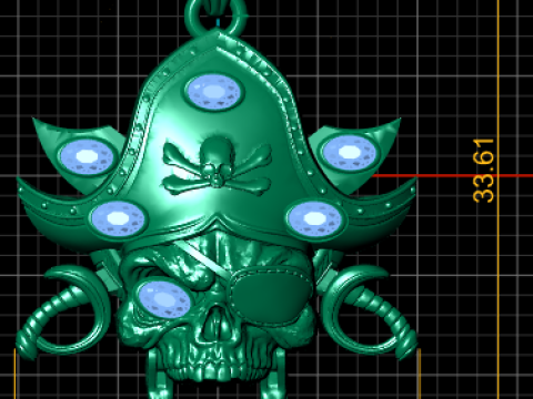 海賊スカル ペンダント 3D 印刷可能モデル 3Dプリントモデル