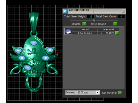 海賊スカル ペンダント 3D 印刷可能モデル 3Dプリントモデル