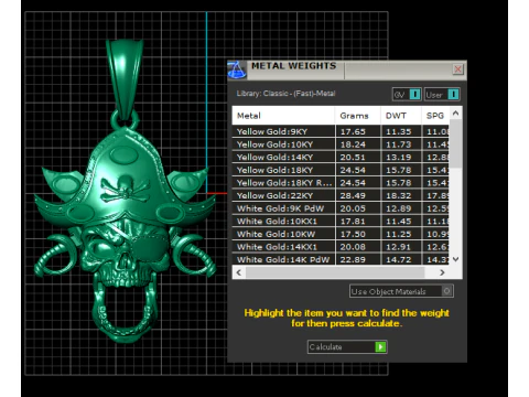 Pirate Skull Pendant 3D Printable Model 3D Print Model